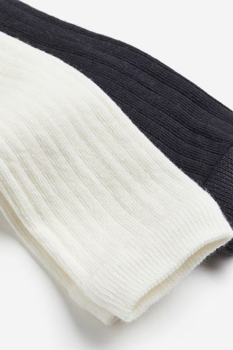 H&M 2-pack Ribbed Footless Tights