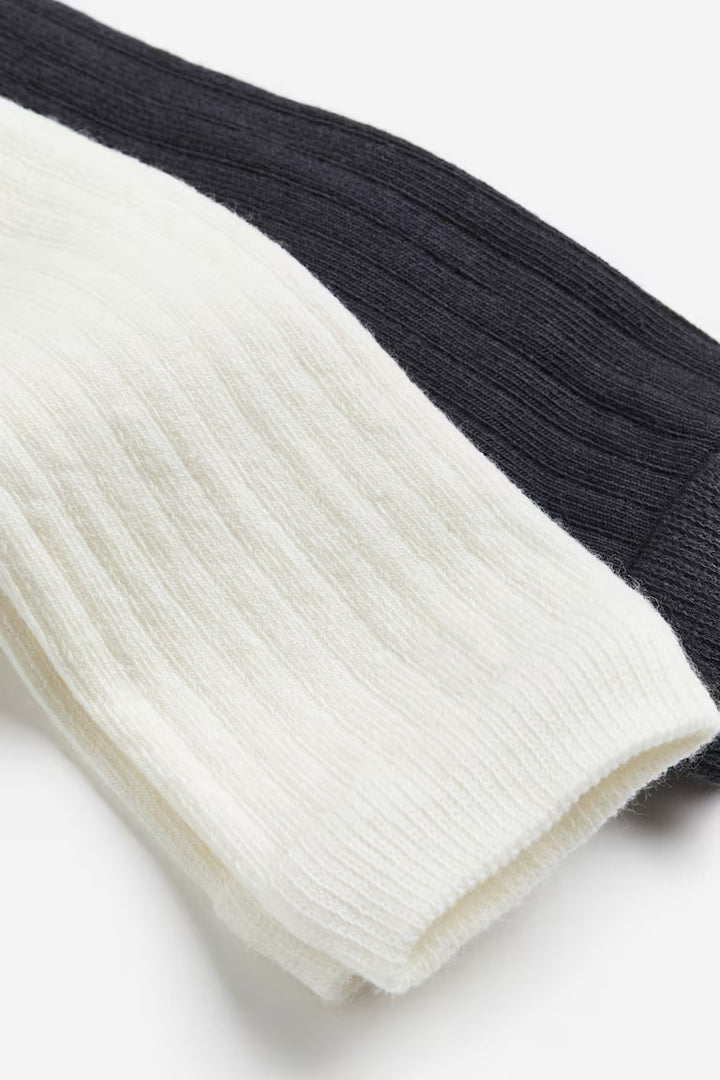 H&M 2-pack Ribbed Footless Tights