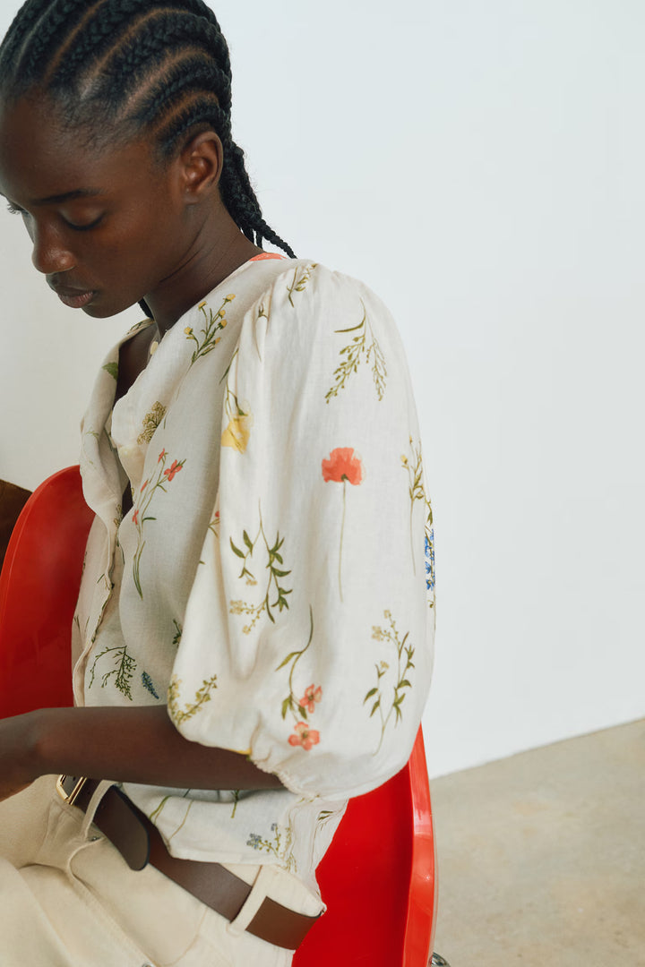 H&M Linen-Blend Blouse