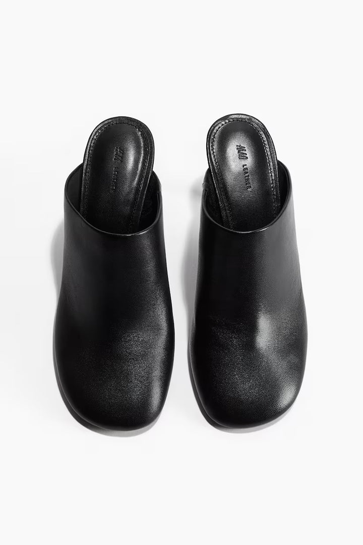 H&M Heeled Leather Mules
