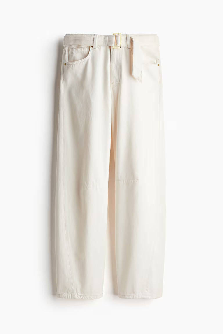 H&M High-Rise Barrel-Leg Jeans