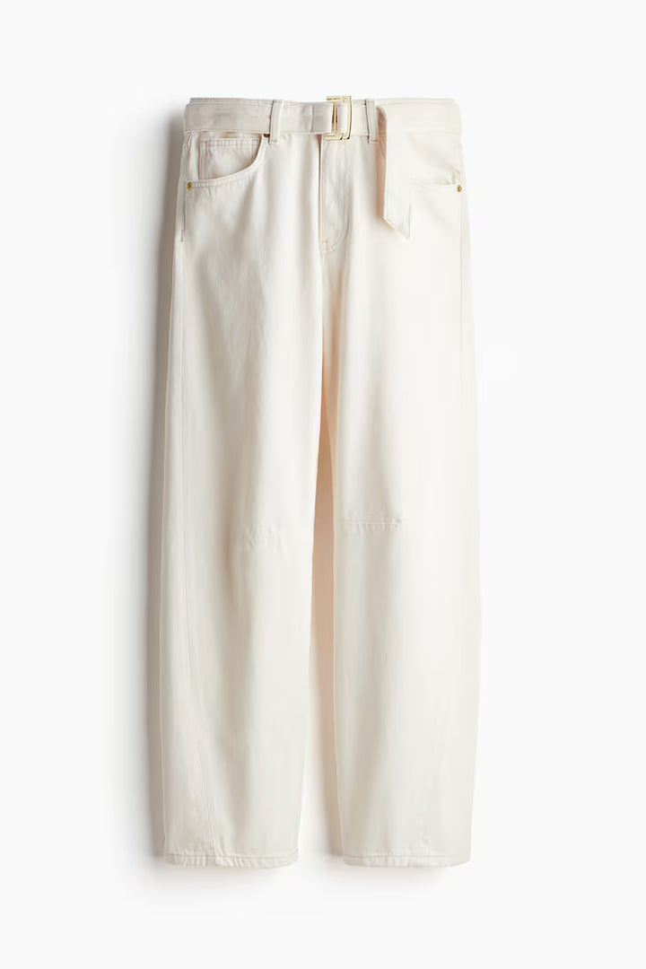 H&M High-Rise Barrel-Leg Jeans