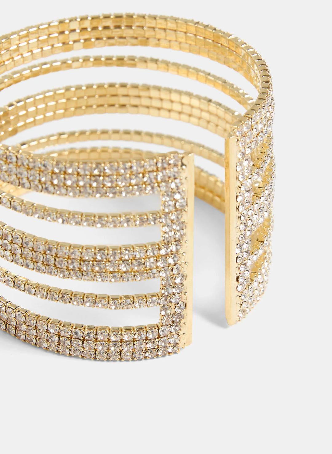 Laura Multi-Row Crystal Cuff Bracelet