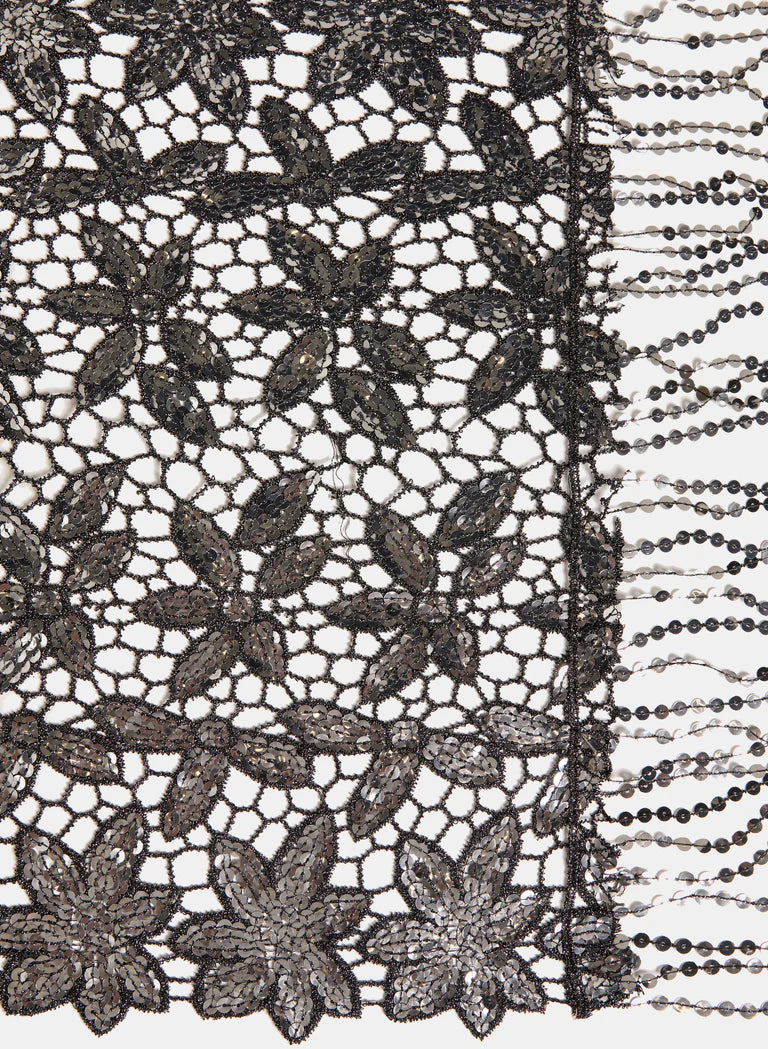 LAURA Embellished Floral Open-Work Wrap