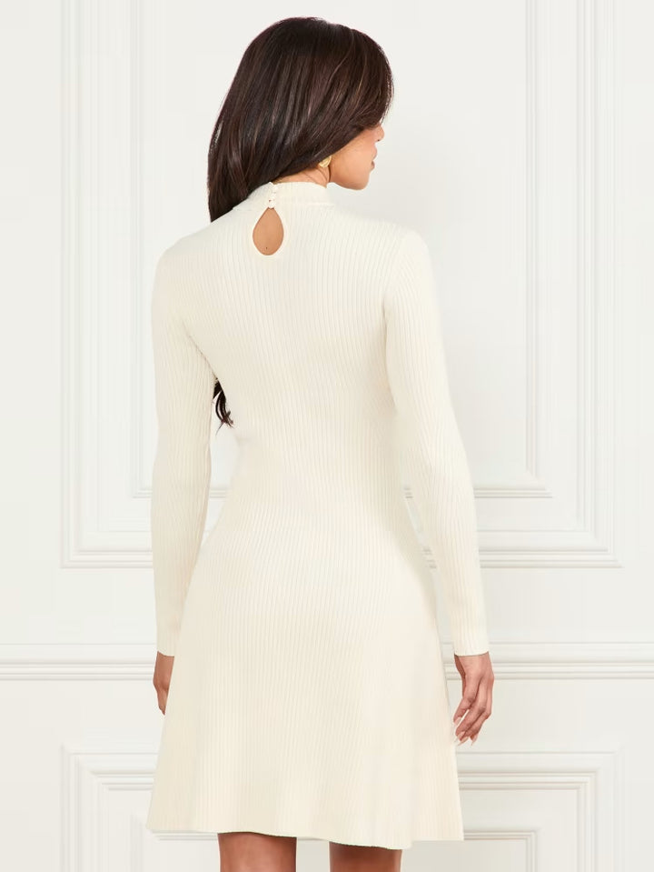 Guess Candice Lace-Trim Sweater Dress