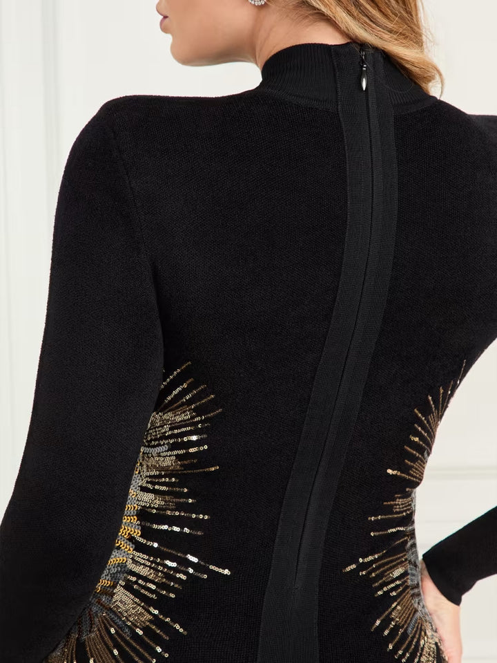 Guess Sparkler Sequin Velour Dress