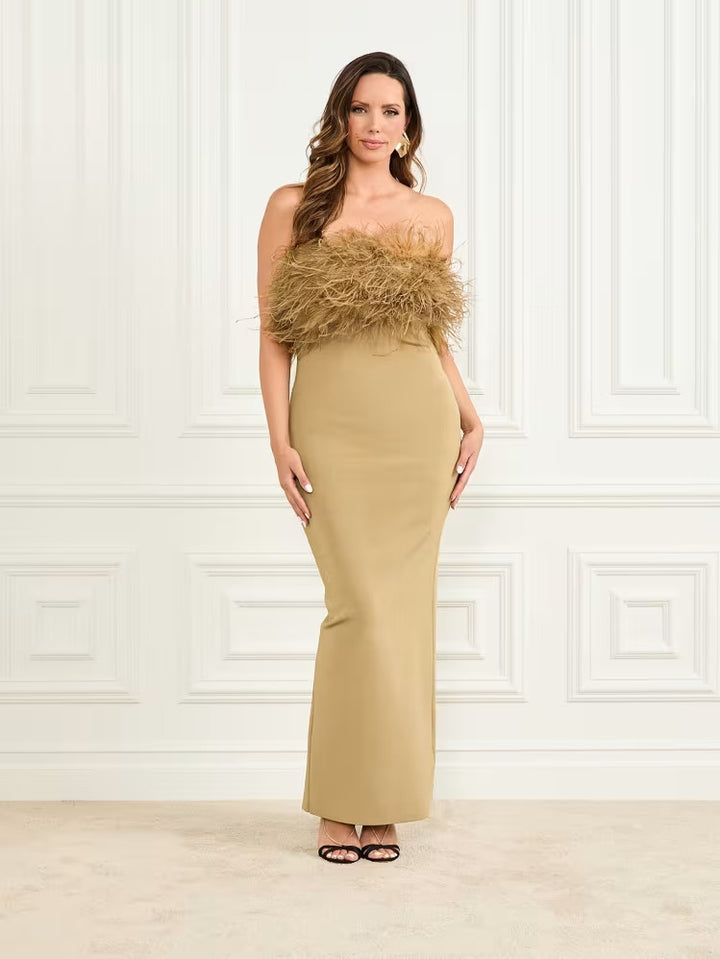Guess Evita Feather Bandage Gown