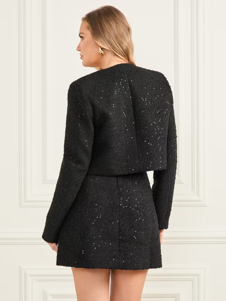 Guess Bouclé Away Sequin Jacket