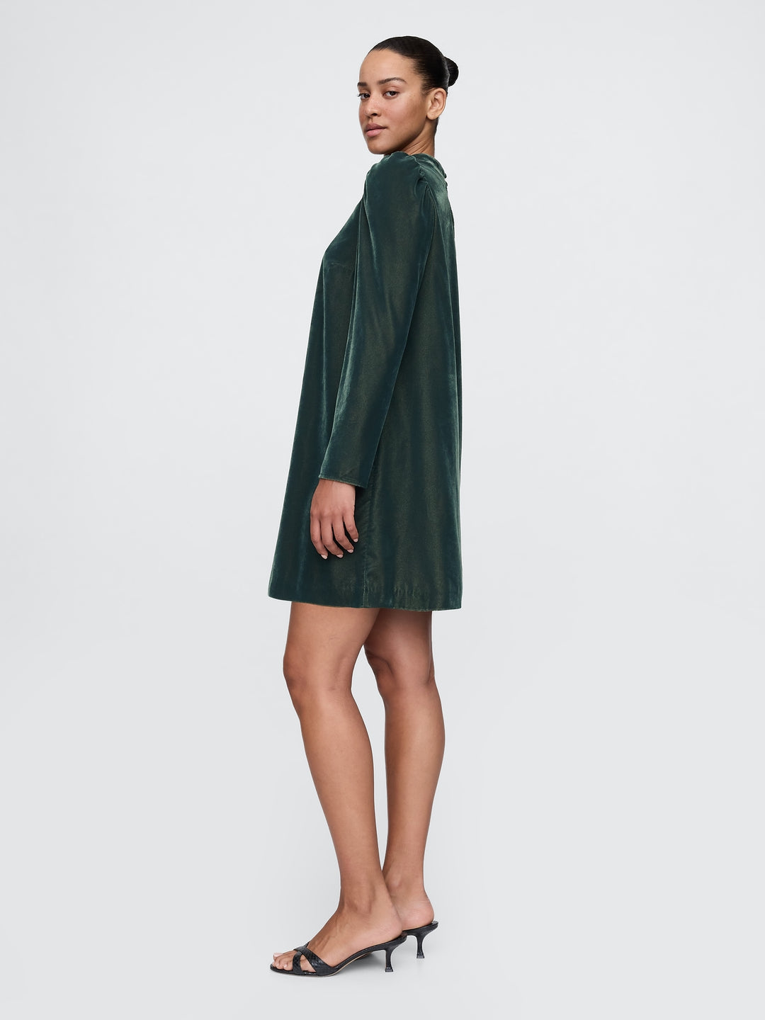 Gap Recycled Velvet Puff-Sleeve Mini Dress