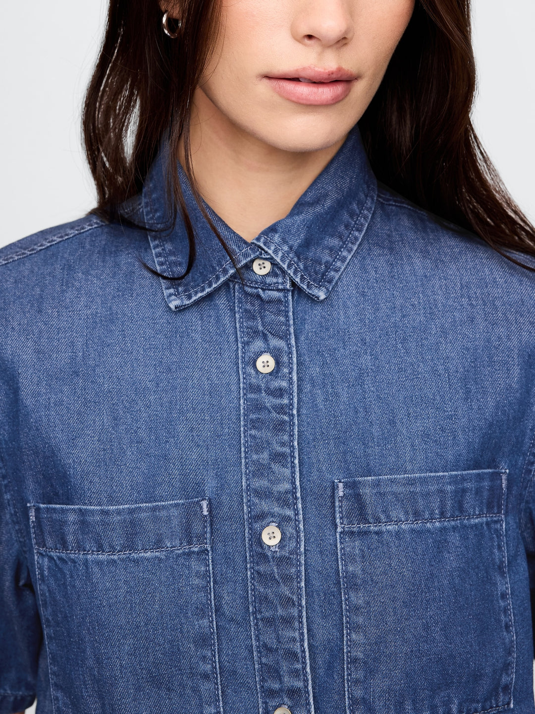 Gap UltraSoft Cropped Denim Shirt