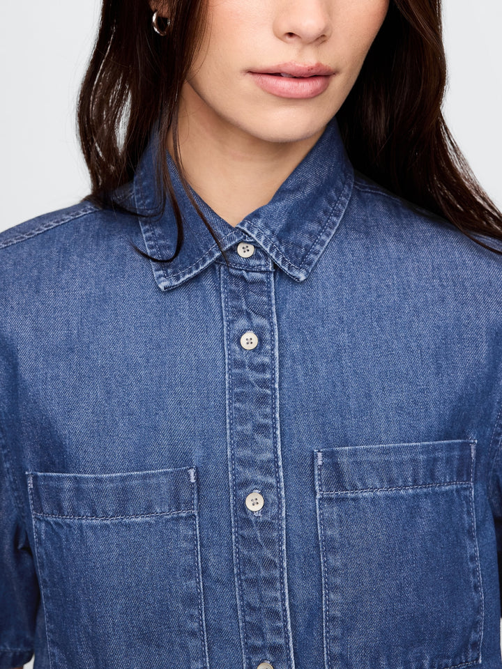 Gap UltraSoft Cropped Denim Shirt