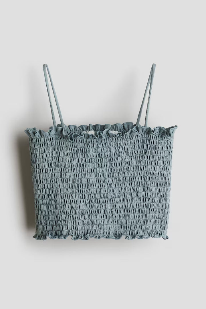 H&M SMOCKED CROP TOP