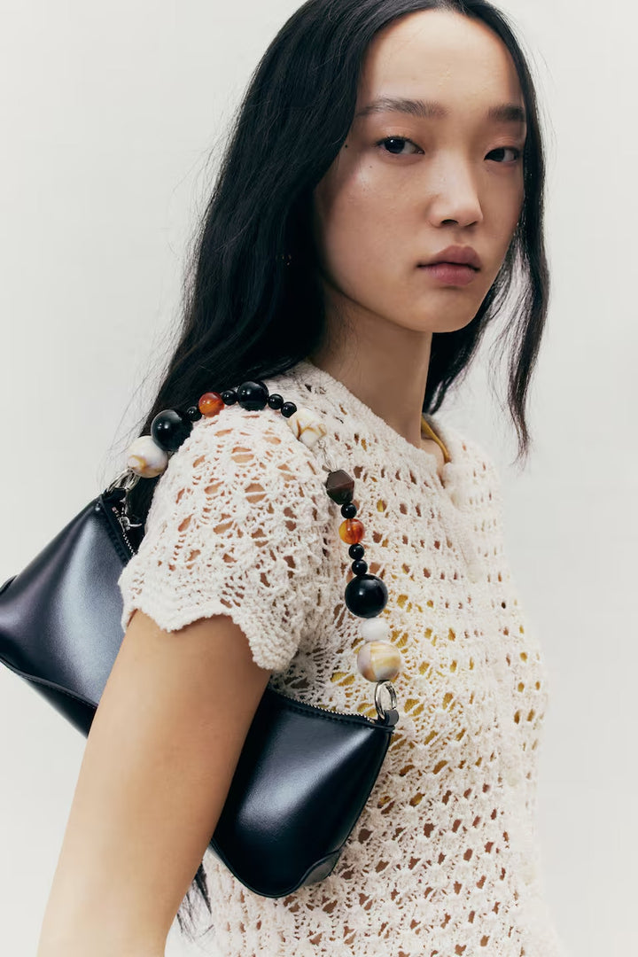 H&M BEADED-STRAP SHOULDER BAG