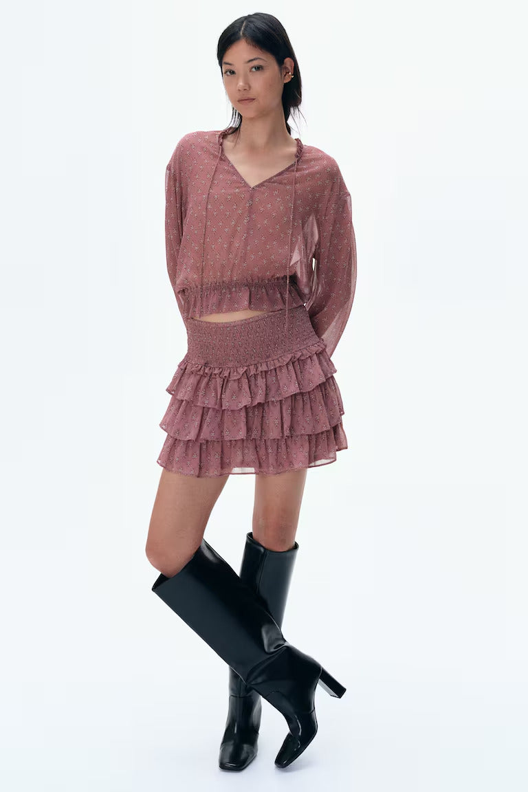 H&M TIERED MINI SKIRT