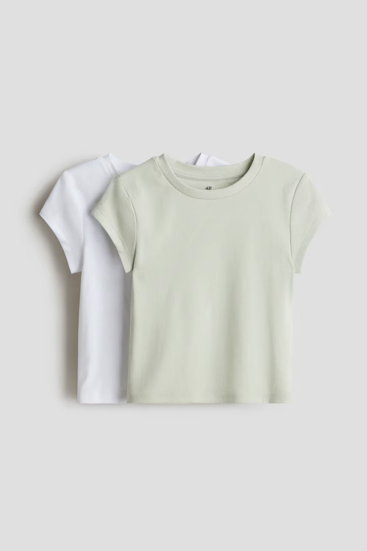 H&M 2-PACK COTTON JERSEY TOPS