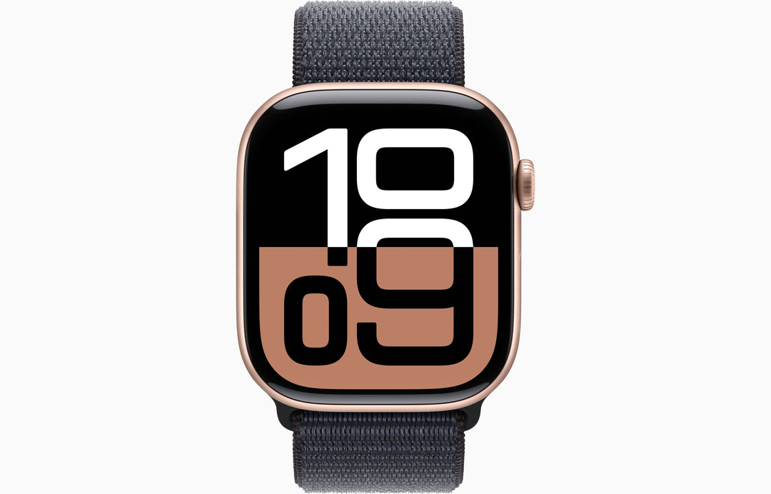 Apple Watch Series 10 GPS + Cellular, 46mm Silver Aluminum Case with Ink Sport Loop