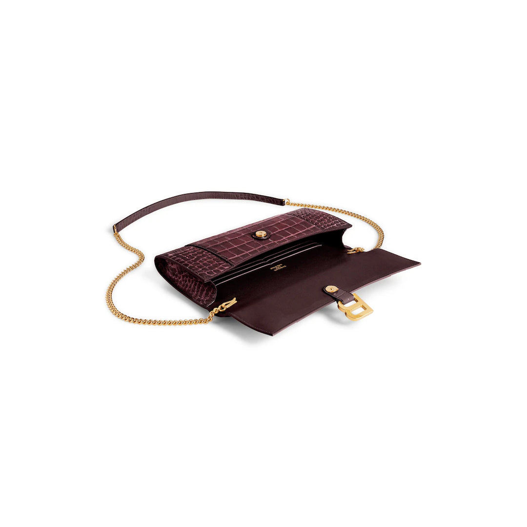 BALENCIAGA WOMEN'S HOURGLASS POCHETTE WITH CHAIN