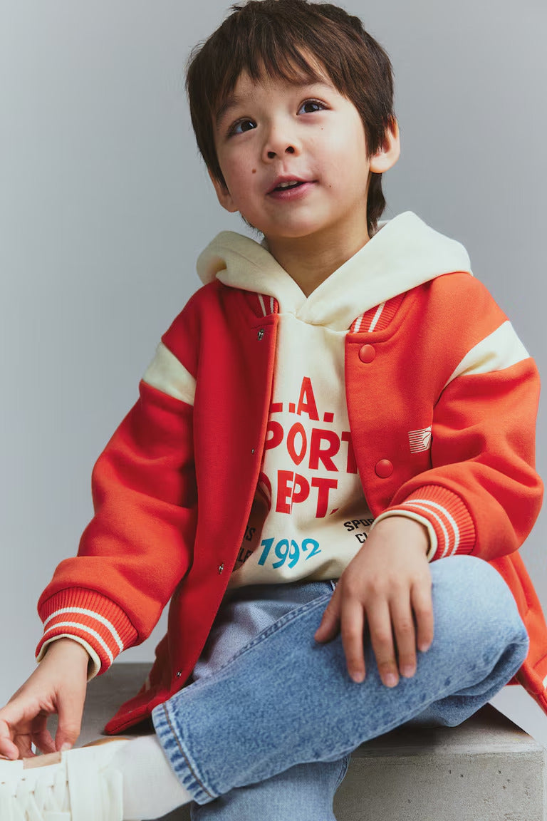 H&M OVERSIZED SWEATSHIRT BASEBALL JACKET