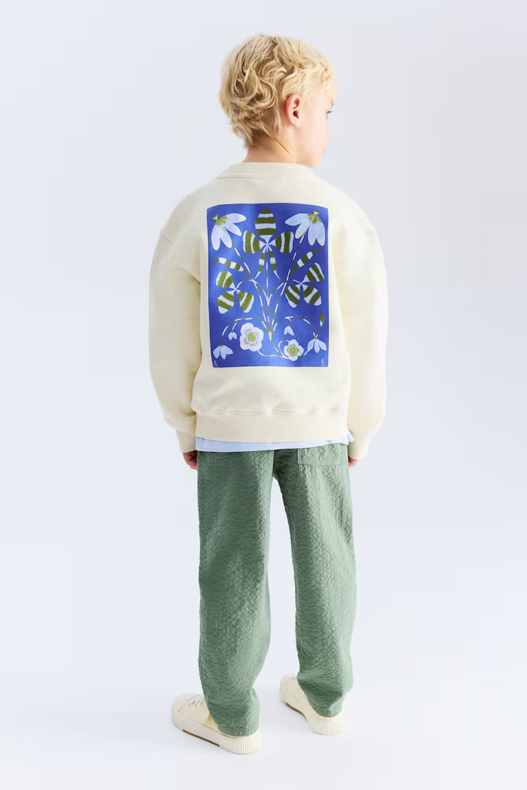 H&M PRINTED COTTON SWEATSHIRT