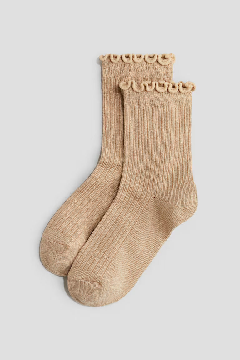 H&M 3-PACK SOCKS WITH OVERLOCKED TRIM