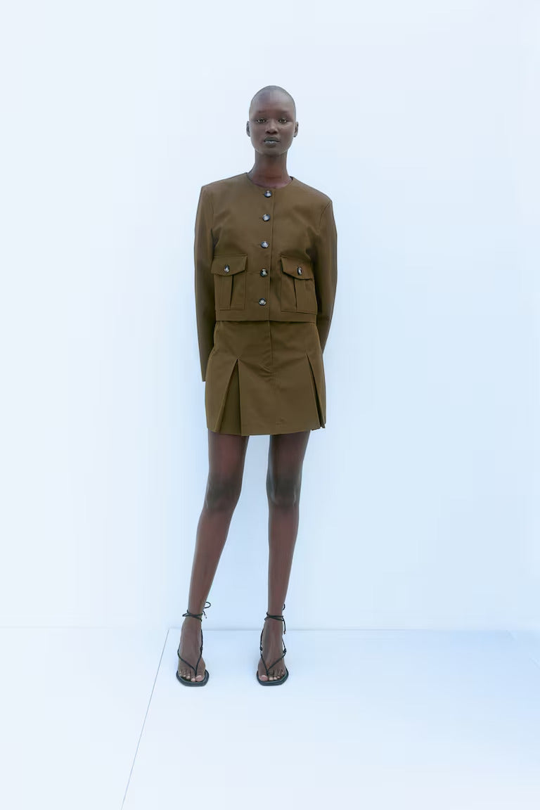 H&M PLEATED TWILL SKIRT