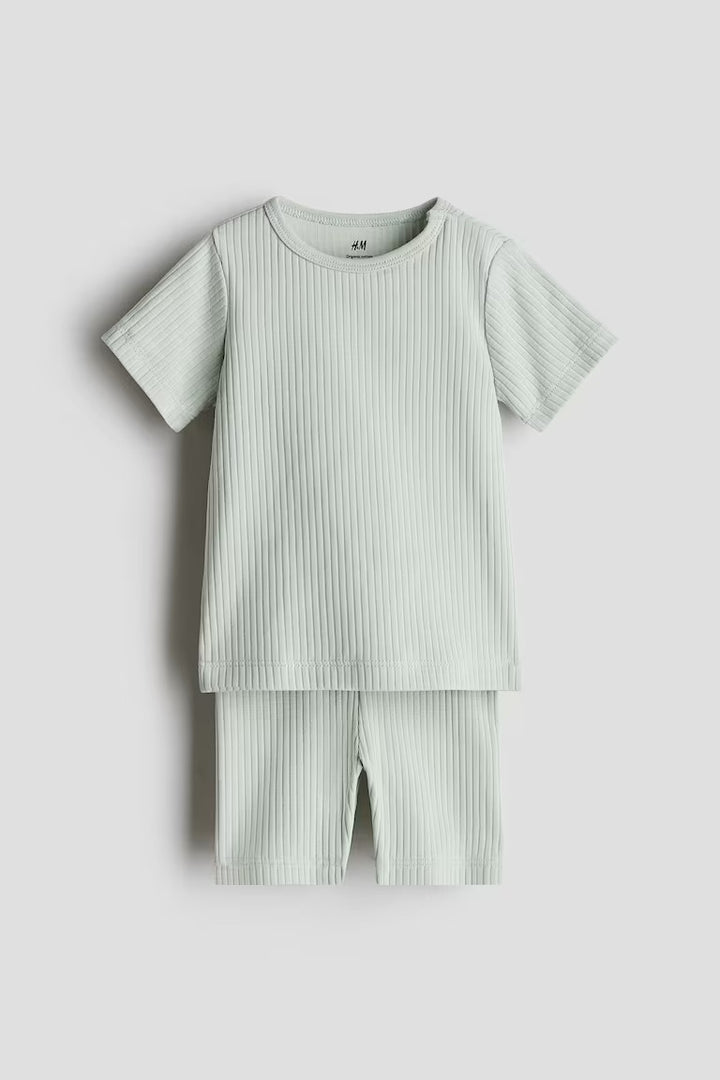 H&M 2-PIECE RIBBED COTTON SET