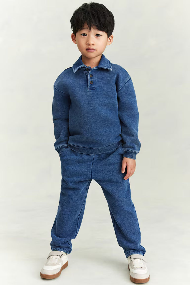 H&M COTTON SWEATSHIRT POLO SHIRT