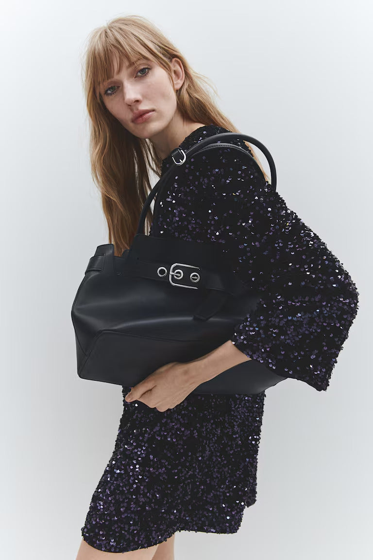 H&M STRAP-DETAIL TOTE BAG