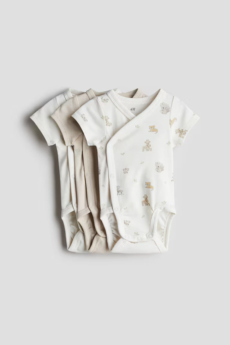 H&M 3-PACK WRAPOVER BODYSUITS