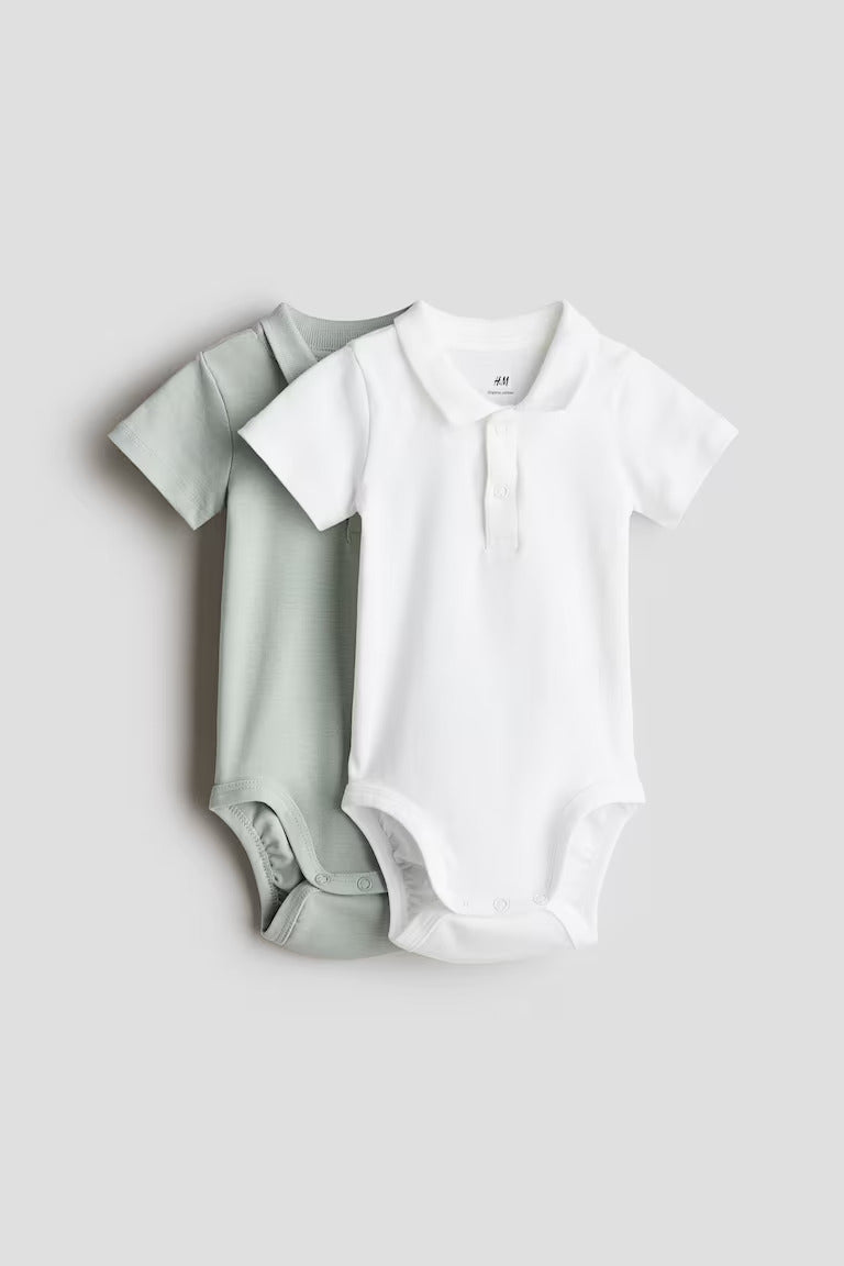 H&M 2-PACK POINTELLE BODYSUITS