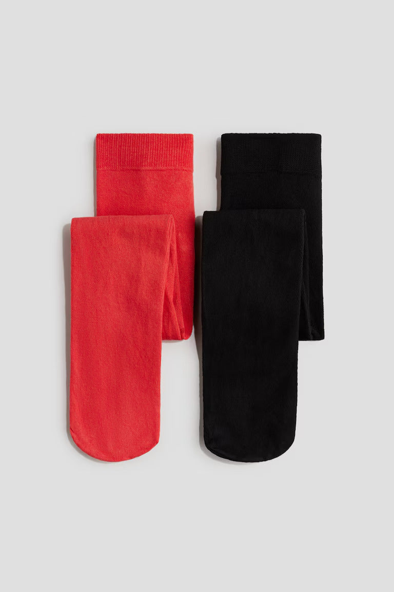 H&M 2-PACK FINE-KNIT TIGHTS