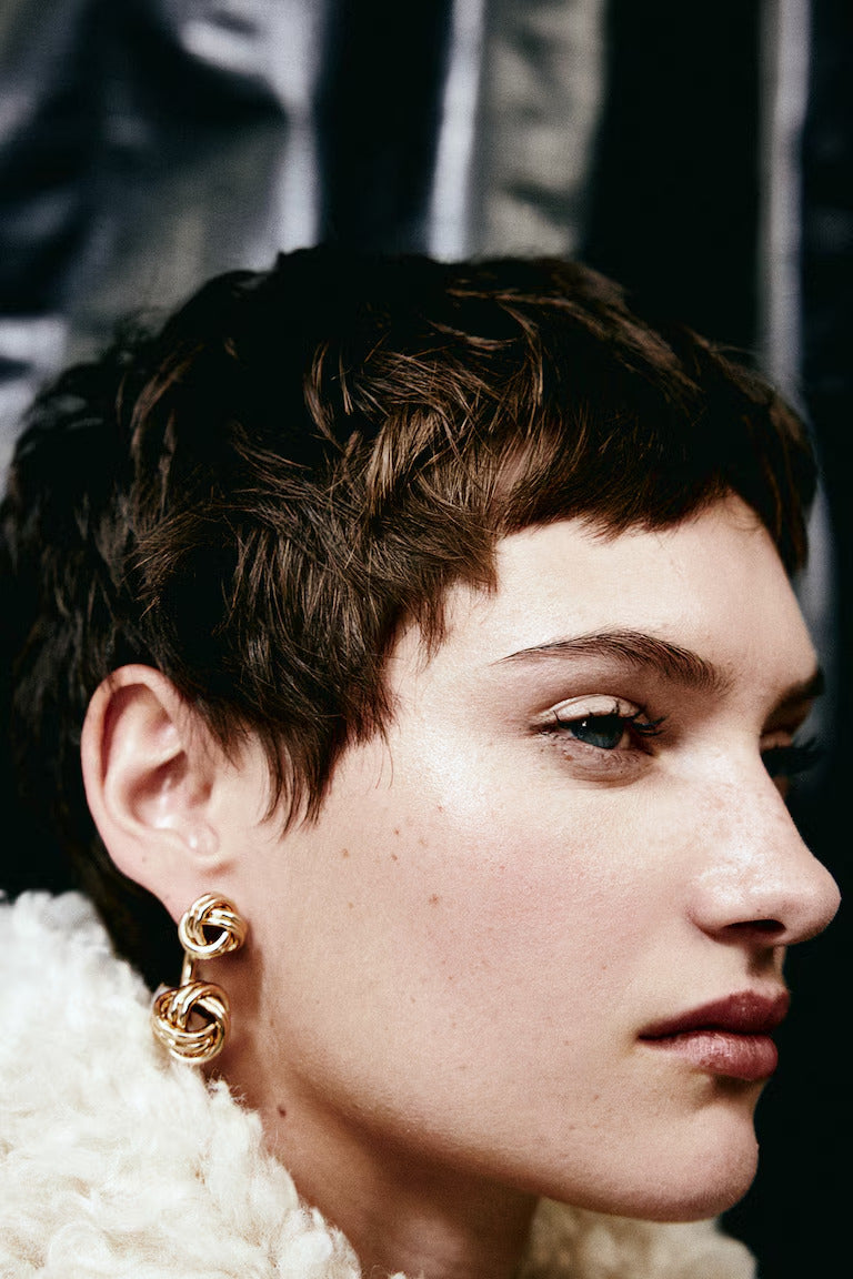 H&M KNOT-DETAIL FRONT-BACK EARRINGS