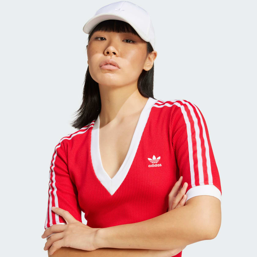 Adidas Adicolor 3-Stripes Knit V-Neck Dress