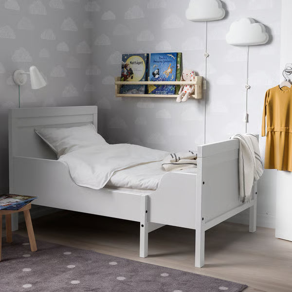 IKEA SUNDVIK Ext bed frame with slatted bed base, white, 38 1/4x74 3/4 "