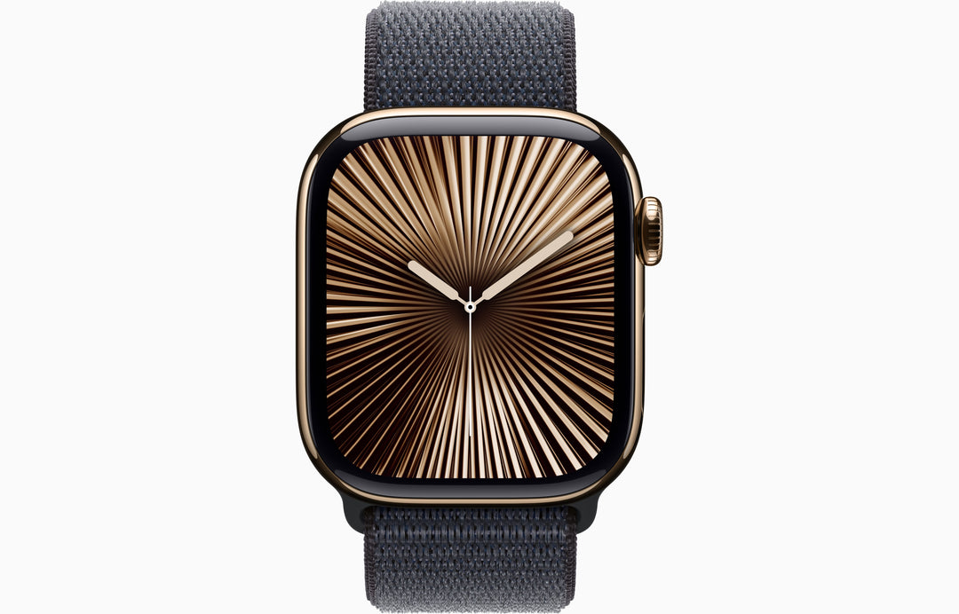 Apple Watch Series 10 GPS + Cellular, 42mm Natural Titanium Case with Ink Sport Loop