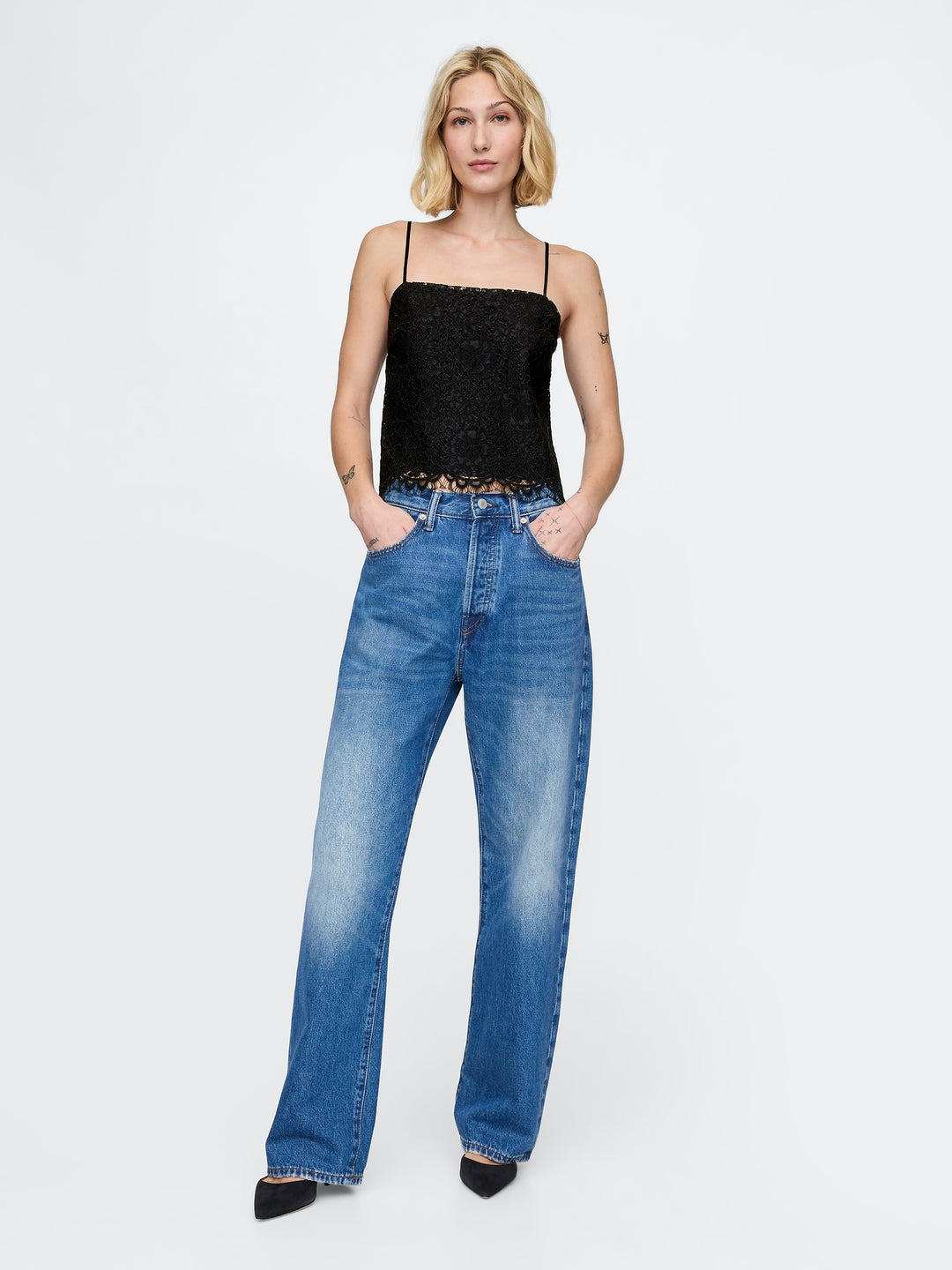 Gap Lace Satin Shell Cami