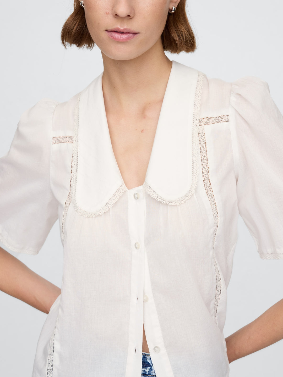 Gap Lace Peter Pan Collar Top
