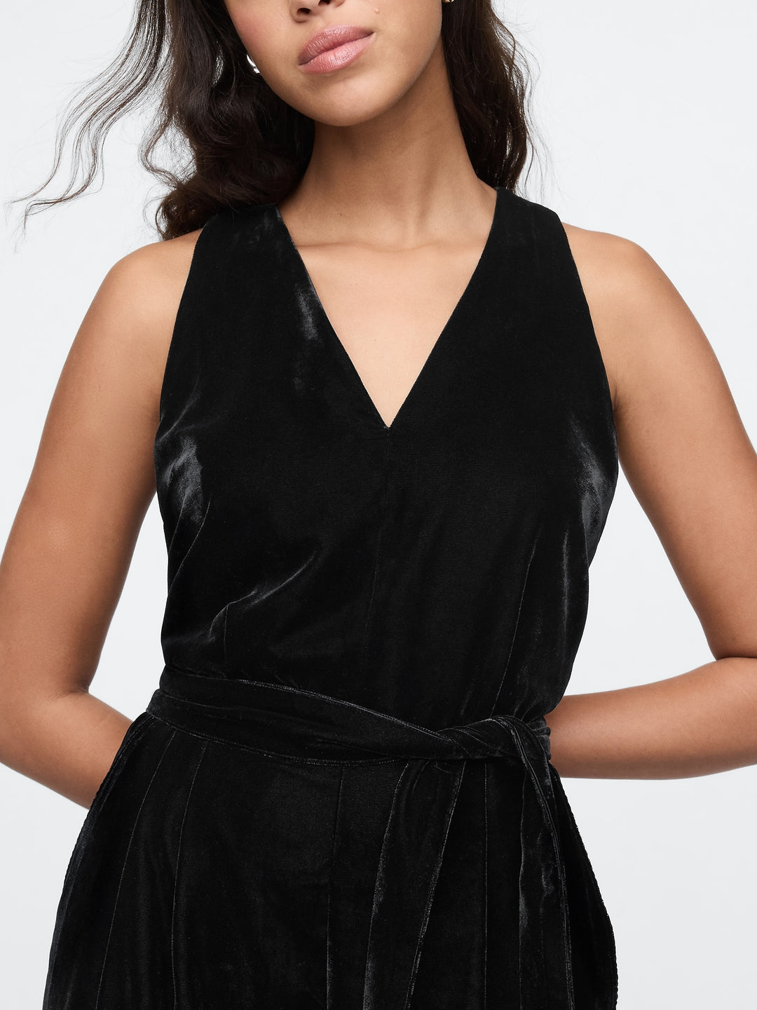 Gap Recycled Velvet V-Neck Jumpsuit