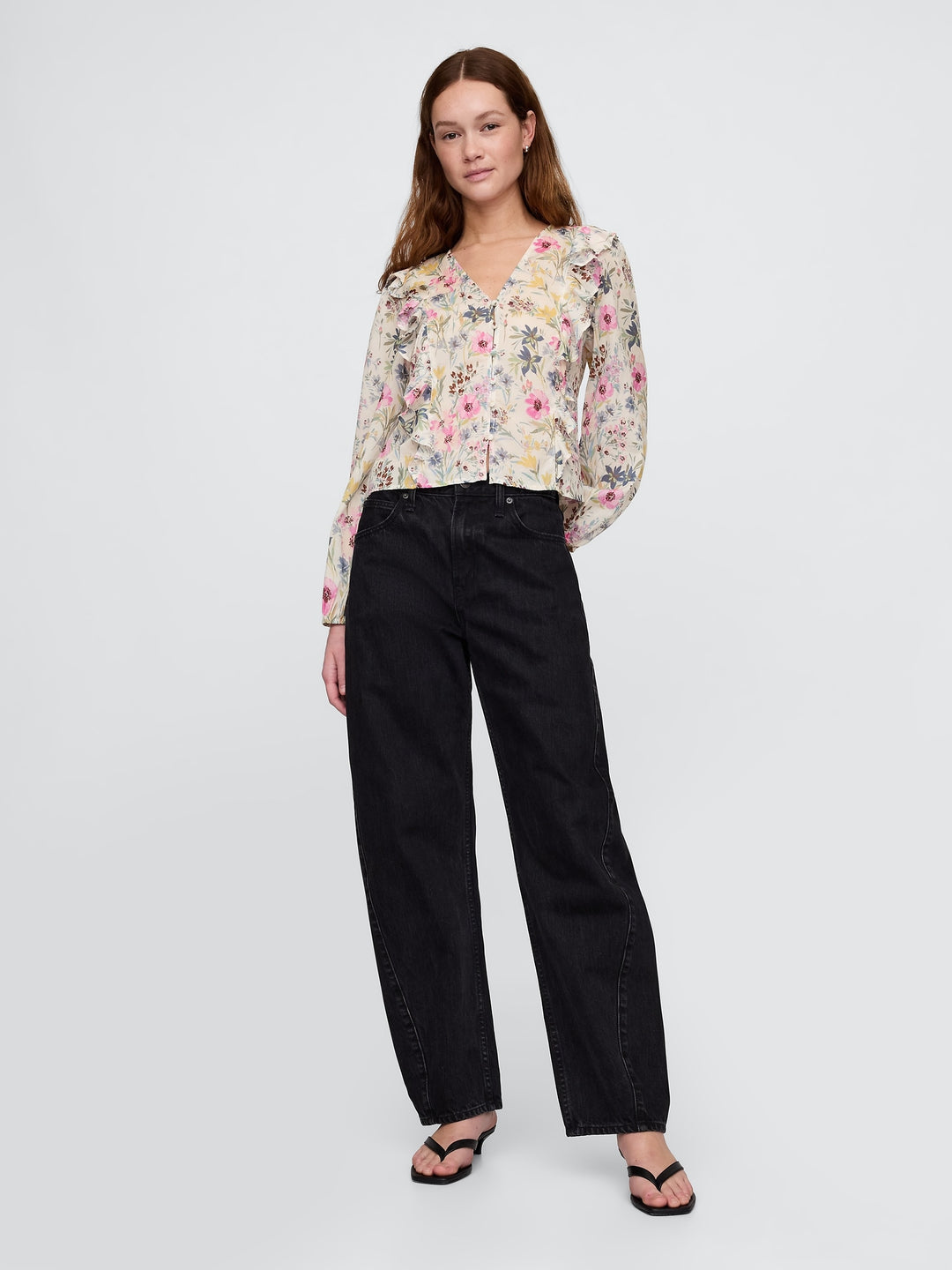 Gap Ruffle-Trim Floral Top
