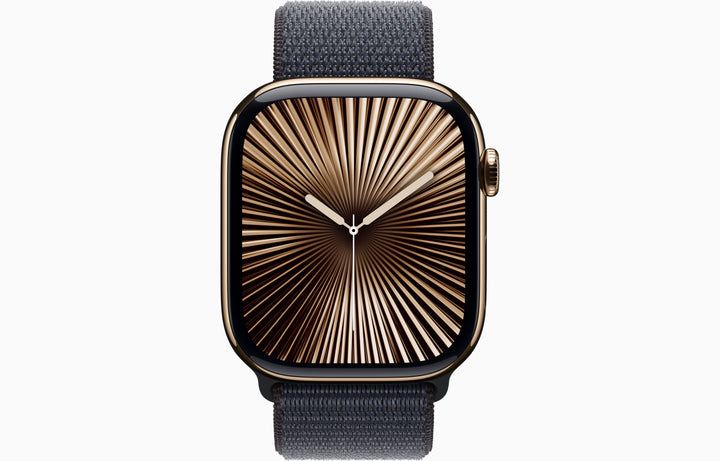 Apple Watch Series 10 GPS + Cellular, 46mm Natural Titanium Case with Ink Sport Loop