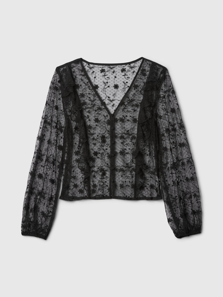 Gap Recycled Lace Ruffle Top