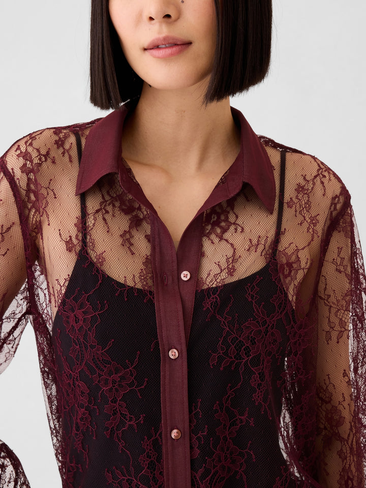 Gap Sheer Lace Classic Shirt