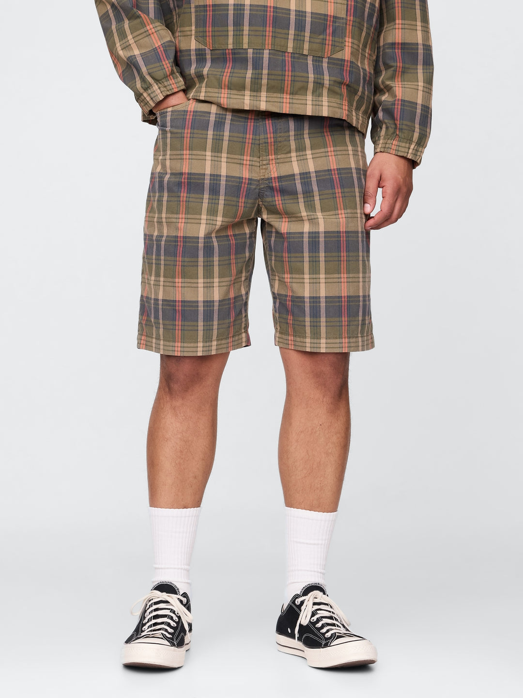 Gap Relaxed Plaid Canvas Shorts
