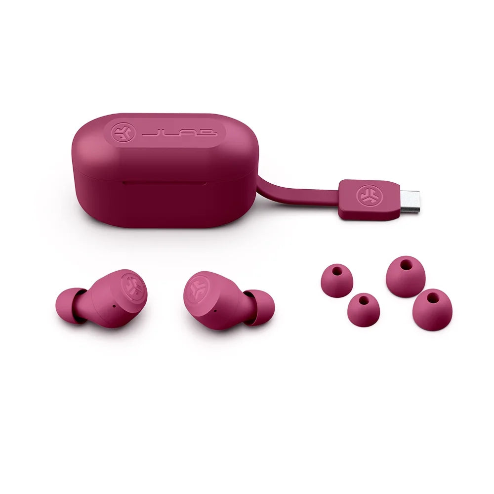 JLab Go Air Pop Bluetooth Earbuds, True Wireless with Charging Case, Dark Pink