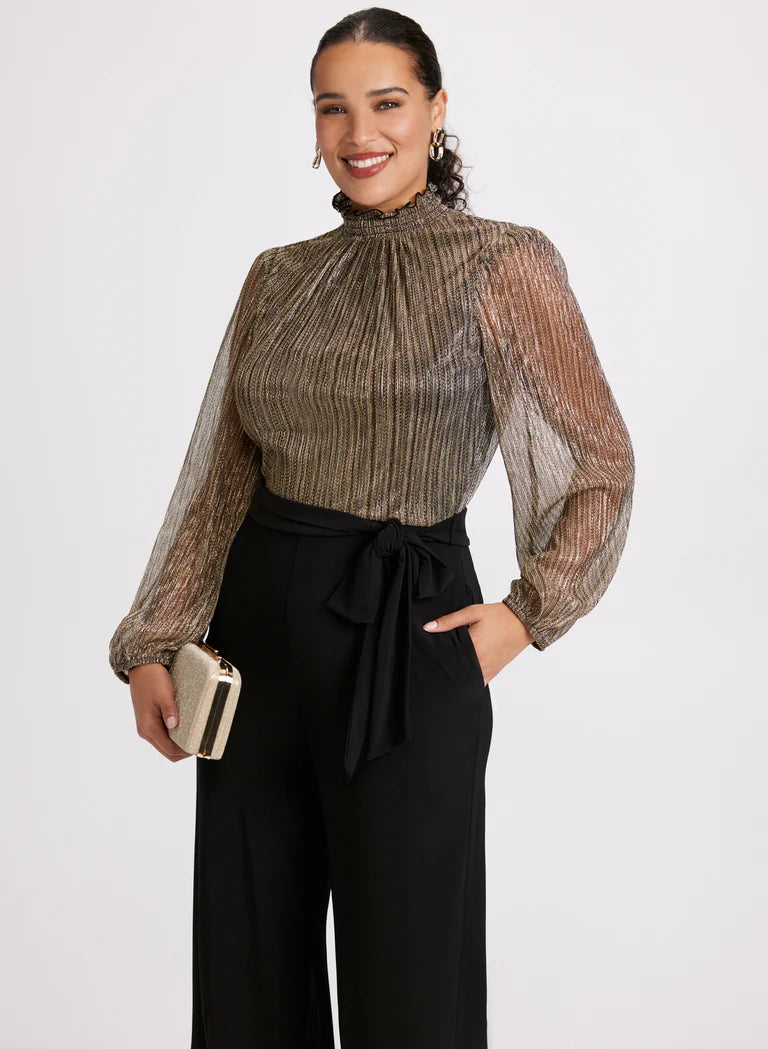 LAURA Metallic Illusion Jumpsuit