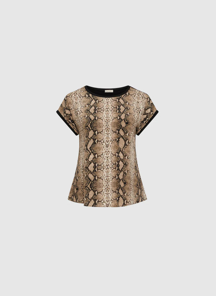 LAURA Snake Print Cap Sleeve Top