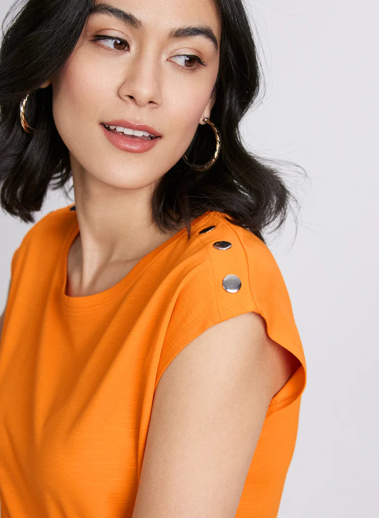 LAURA Metallic Button T-Shirt