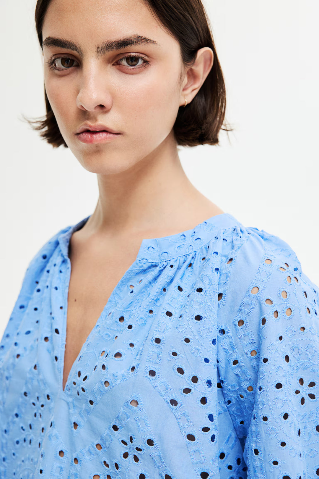 H&M Blouse with Eyelet Embroidery
