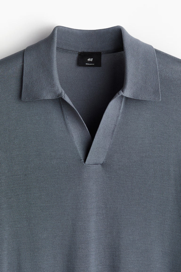 H&M Regular Fit Fine-Knit Polo Shirt