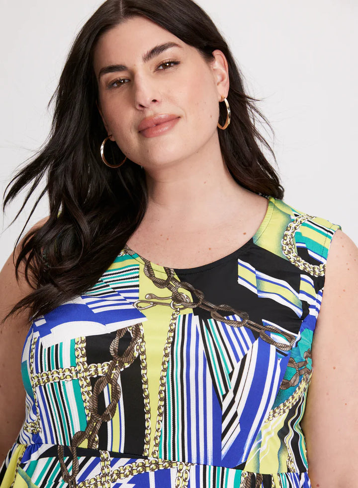 LAURA Geometric Print Sleeveless Top